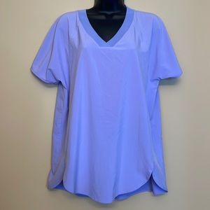 Athleta V-neck Tee Short Sleeve Periwinkle Lightweight Stretch Athletic